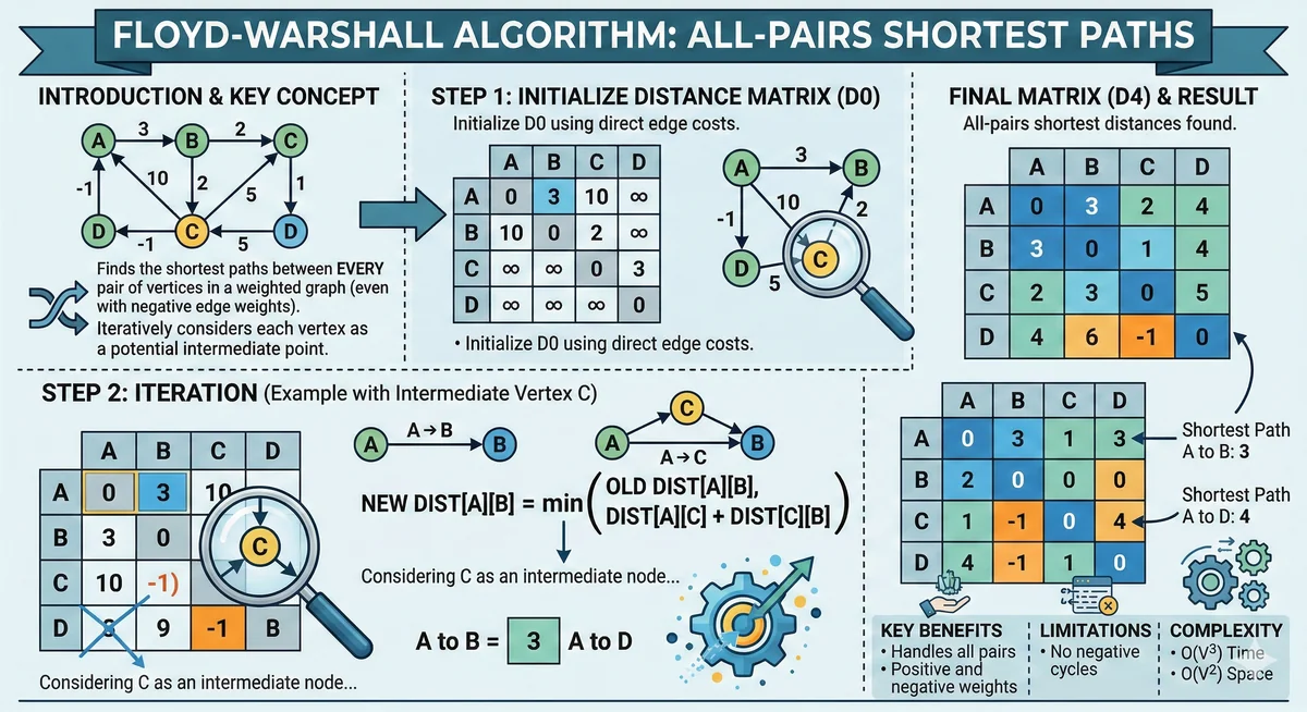 Floyd Warshall Algorithm in Python, Java & C++: A Tutorial