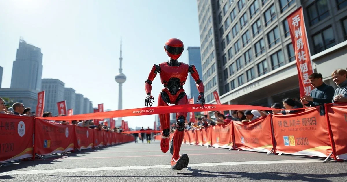 Chinese Robots Set New Record in Beijing Half-Marathon