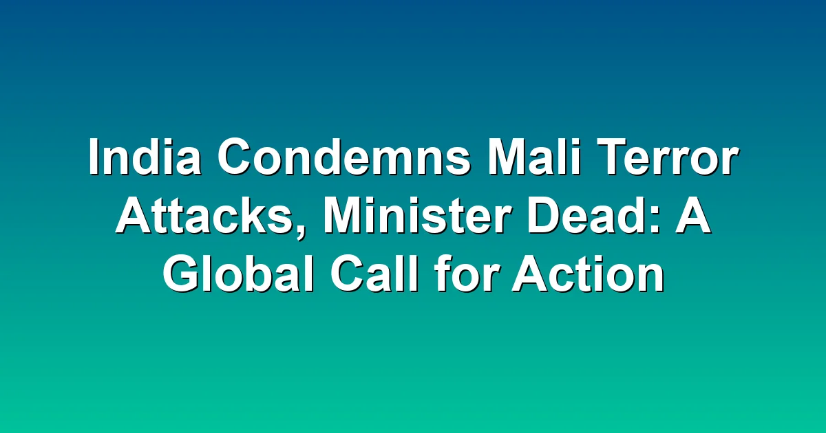 India Condemns Mali Terror Attacks, Minister Dead: A Global Call for Action
